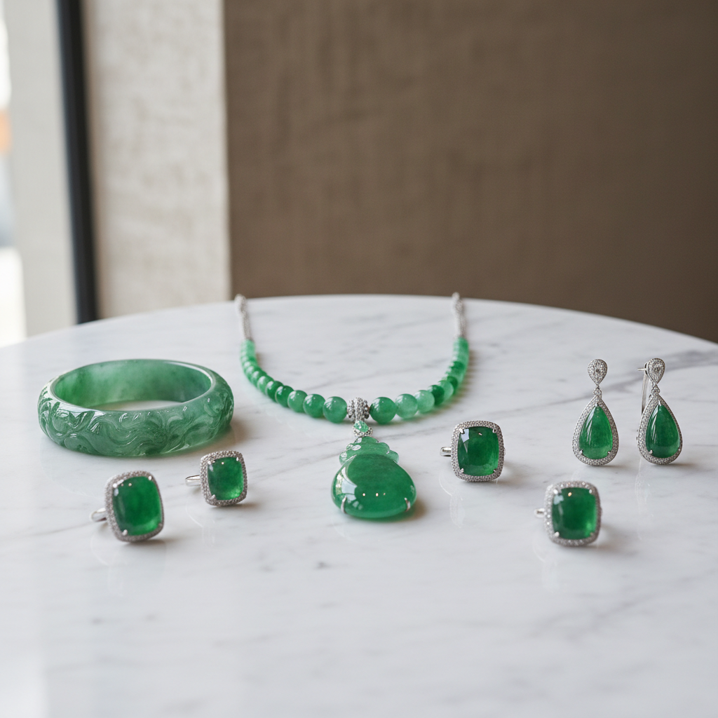Natural Jade Jewelry - Type A Jadeite Bangle & Pendant | Juyi Jade